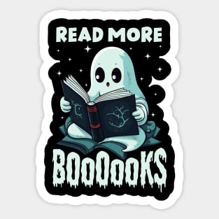 Cute Booooks Ghost Read More Books Funny Teacher Halloween Sticker